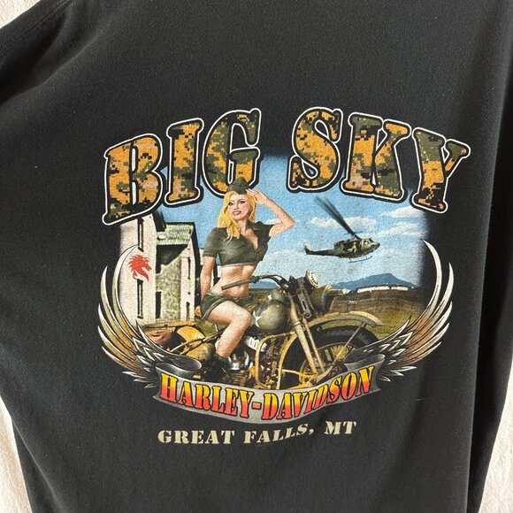Y2K Harley-Davidson Great Falls Montana Spider Web T-Shirt Adult XXL 2XL Biker - Picture 5 of 6